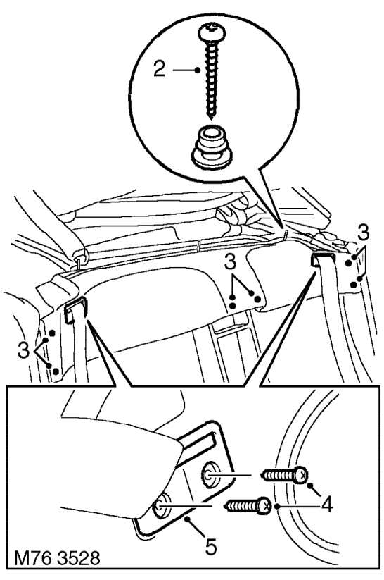 Rear bulkhead finisher – Remove front seats. See this section.
