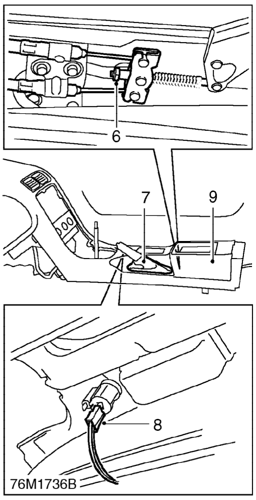 Front console – Remove 6 screws securing console to tunnel.
