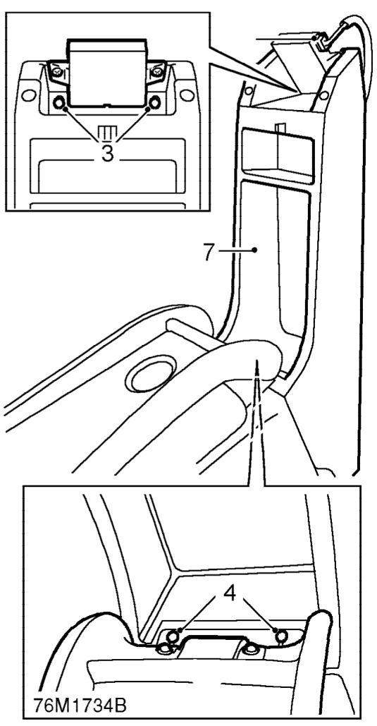 Rear console – Remove rear bulkhead finisher. See this section.