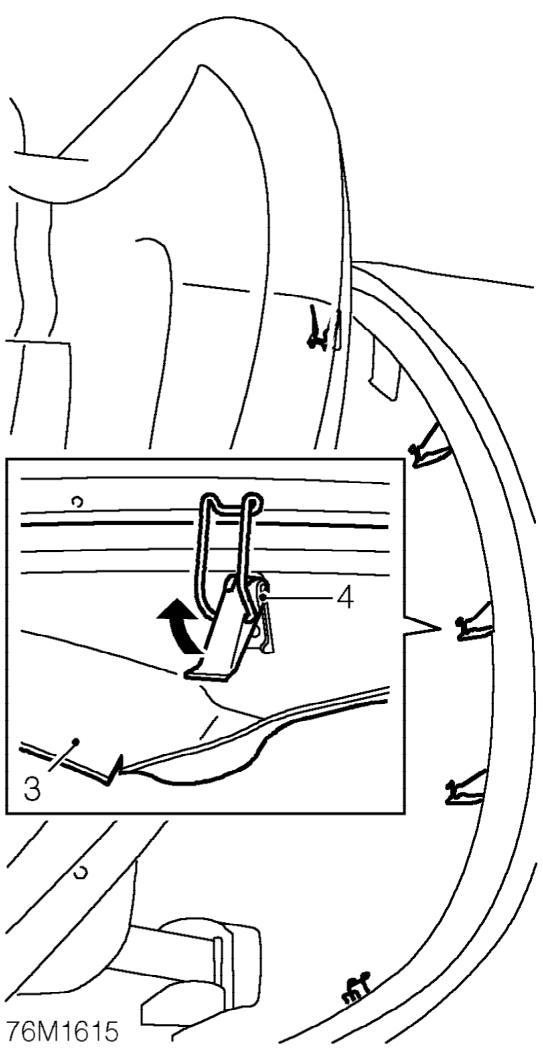 Hoodwell trim – Release hood catches, do not lower hood.