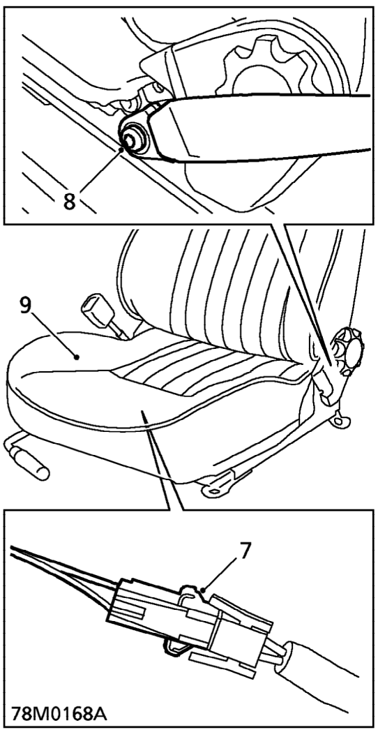 Seat – Remove Torx screw from rear of each seat runner.