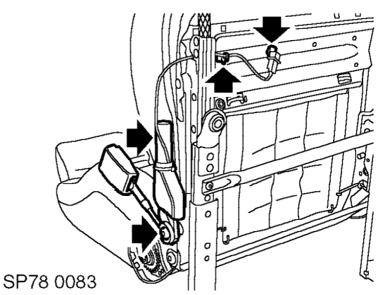 Seat squab assembly – Remove front seat. See this section.