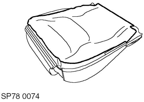 Cover - one piece - front seat cushion – Release cushion cover from seat frame and remove cushion assembly.