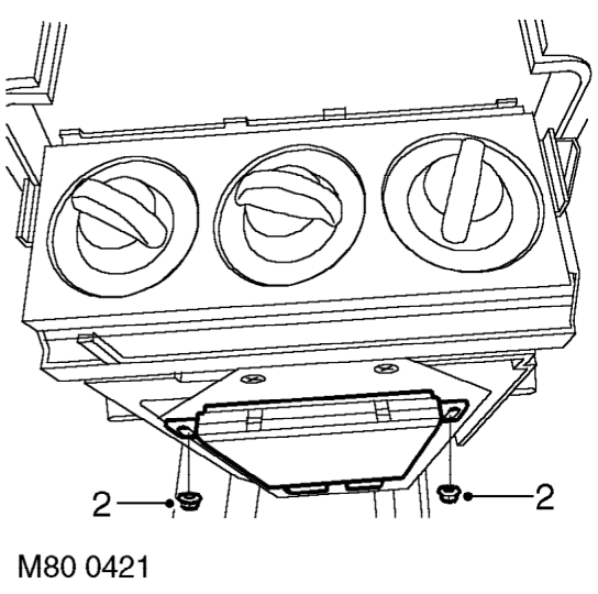 Cable - water valve control – Remove front console. See BODY, Interior trim components.