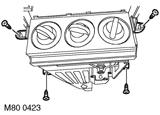 Cable - air distribution control – Remove front console. See BODY, Interior trim components.