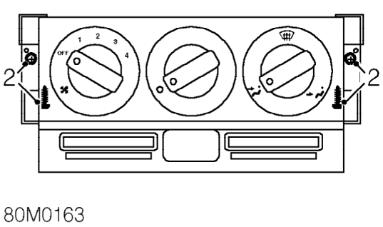 Heater fan switch – Remove front console. See BODY, Interior trim components.