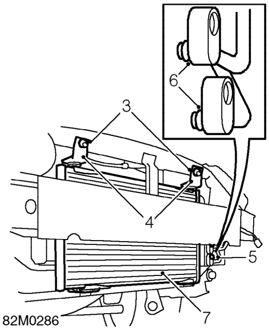 Condenser – Remove front bumper valance. See BODY, Exterior fittings.