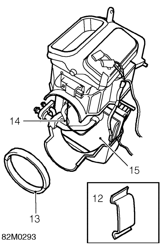 Remove 3 screws securing recirculation servo to casing and position aside.