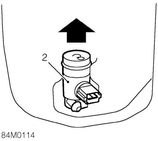 Washer reservoir – Remove reservoir and pump assembly. See this section.