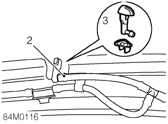 Washer jet – Open bonnet.