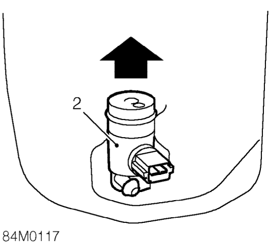 Washer pump – Remove reservoir and pump. See this section.