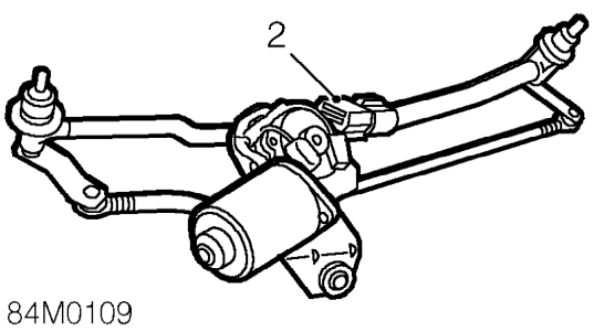 Wiper motor – Remove wiper motor and linkage assembly. See this section.