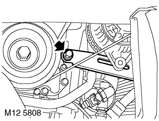 Drive belt - alternator - non air conditioning – Remove 2 scrivets and Torx screw securing closing panel and remove closing panel.