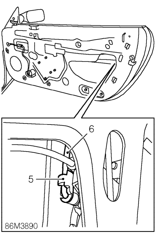 Central door locking motor and latch – Carefully peel back corner of plastic sheet to allow access to door latch.