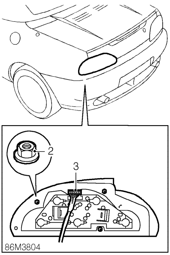 Tail lamp assembly – Disconnect battery earth lead.
