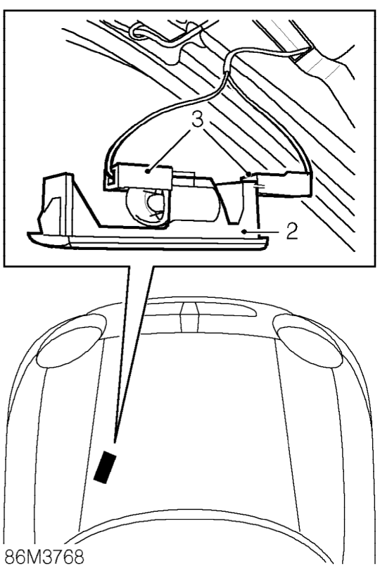 Bonnet lamp – Open bonnet.