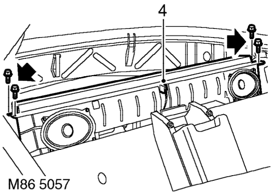 Subwoofer assembly – Release finisher from fixings and slide downwards for access to subwoofer assembly.