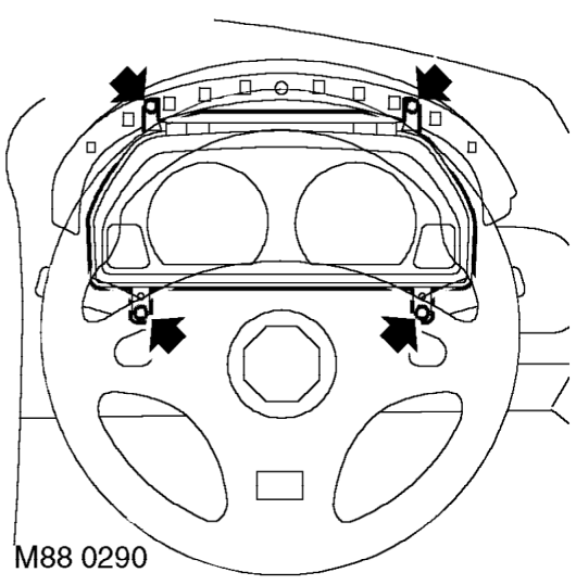 Instrument pack – Remove instrument cowl. See this section.