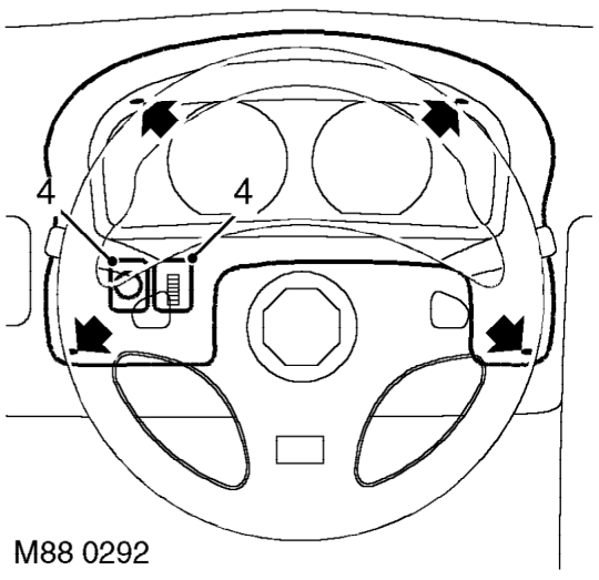 Instrument cowl – Remove steering column nacelle. See STEERING, Repairs.