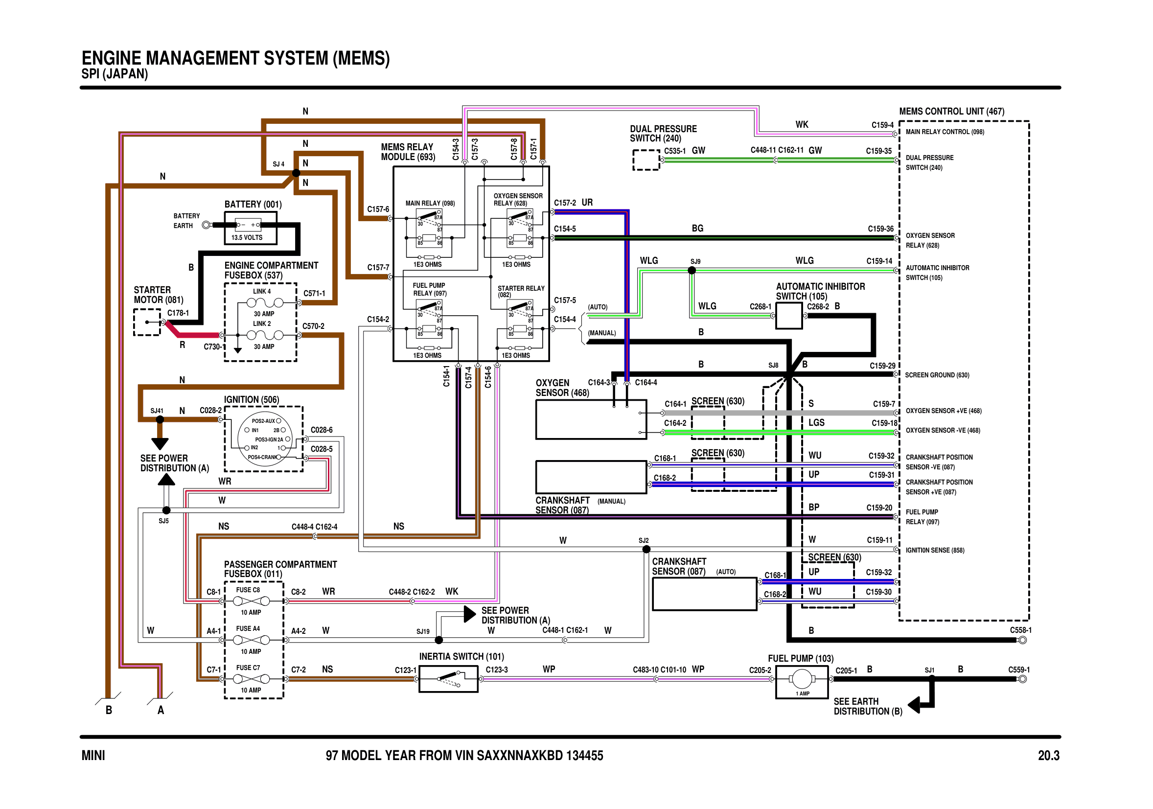 Engine Management System (Mems) circuit diagram