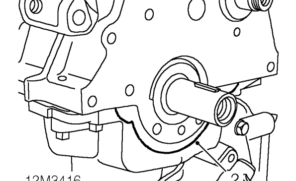 Main bearing cap oil seal – Remove front mounting plate gasket. See this section.