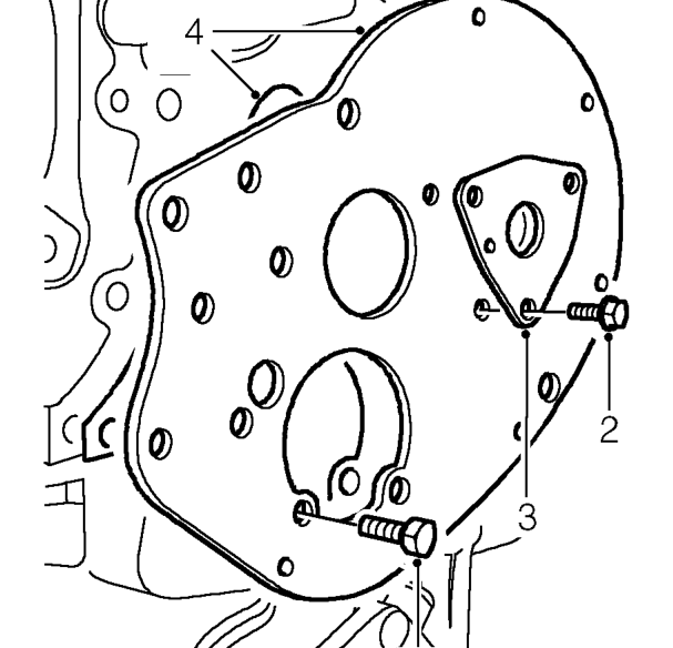 Front plate gasket – Remove timing chain and gears. See this section.
