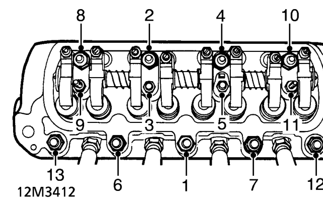 Rocker shaft assembly – Remove rocker cover. See this section.