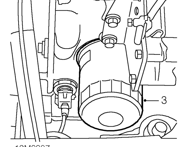 Oil filter – Clean area around filter head and place a container beneath engine.