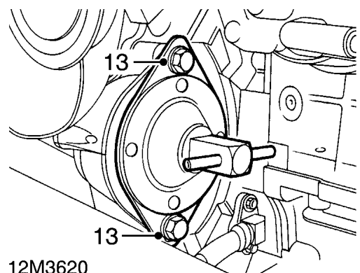 Rotate crankshaft until clutch hub slots are aligned horizontally.