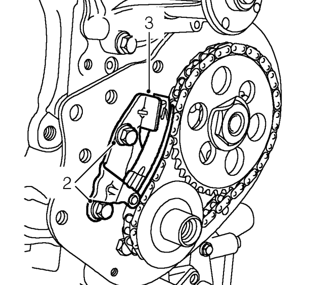 Timing chain tensioner – Remove timing gear cover. See this section.