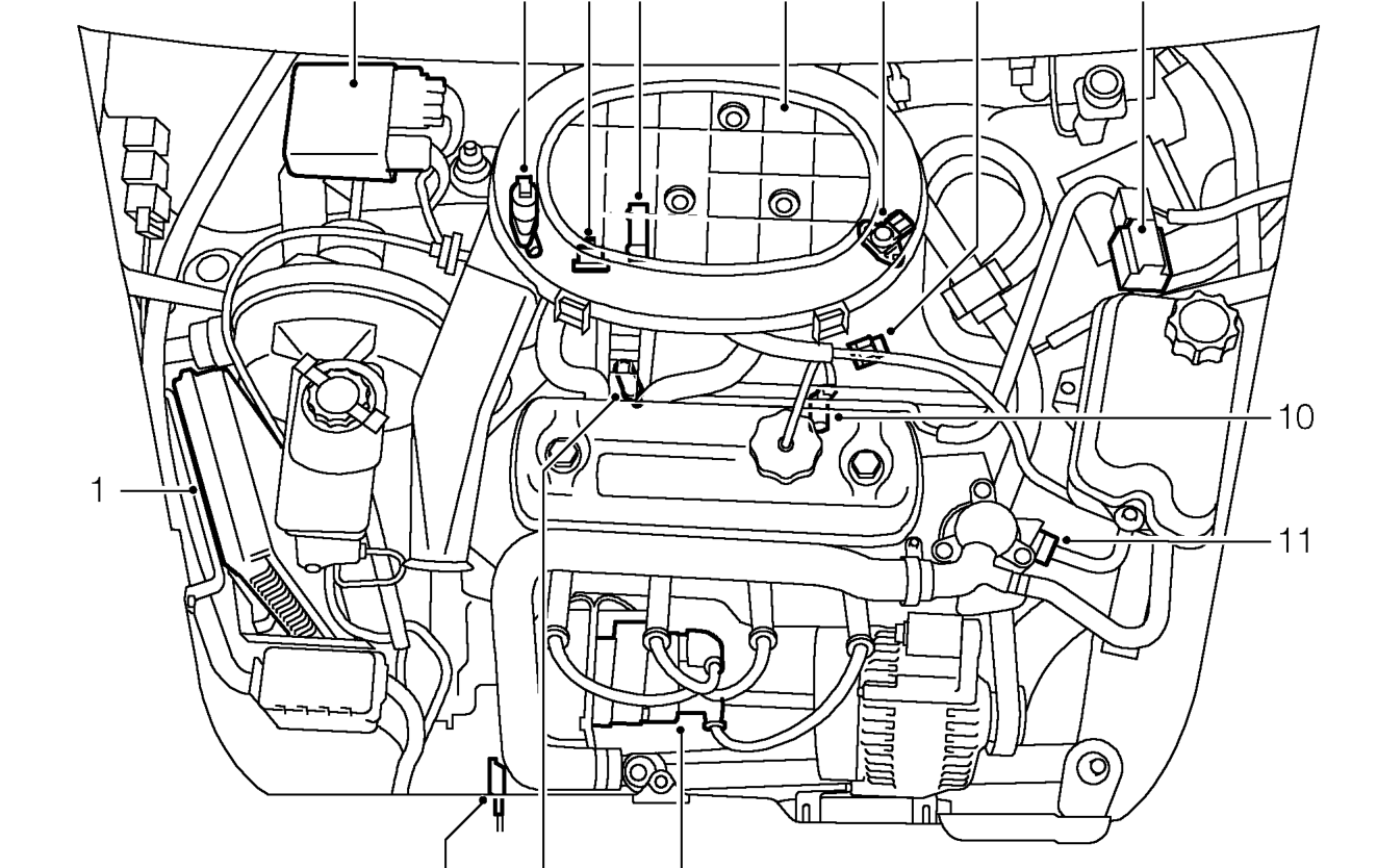 Engine compartment component locations