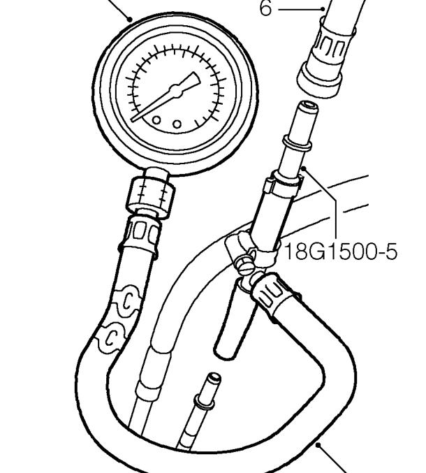 Fuel system - pressure test – Release quick fit connector and disconnect fuel feed hose from fuel pipe.