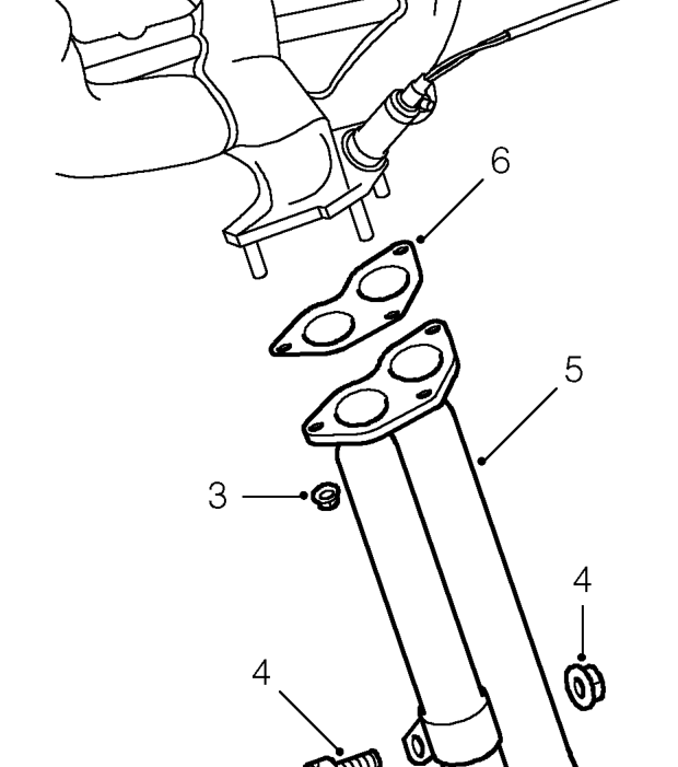 Front pipe to manifold gasket – Disconnect battery earth lead.