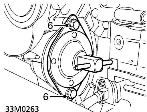 Clutch assembly and release bearing – Rotate crankshaft until clutch hub slots are aligned horizontally.