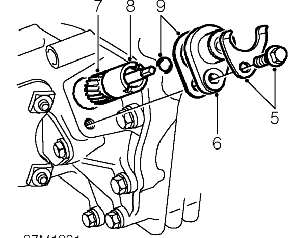 Speedometer drive pinion – Position speedometer cable aside.