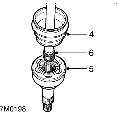 Drive shaft outer joint – Place drive shaft in vice.
