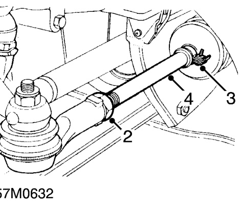 Front wheel alignment – Mark position of track rod ends for reference.
