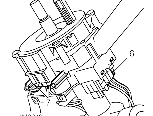 Steering rack and pinion – Disconnect 2 multiplugs from indicator/headlamp switch.