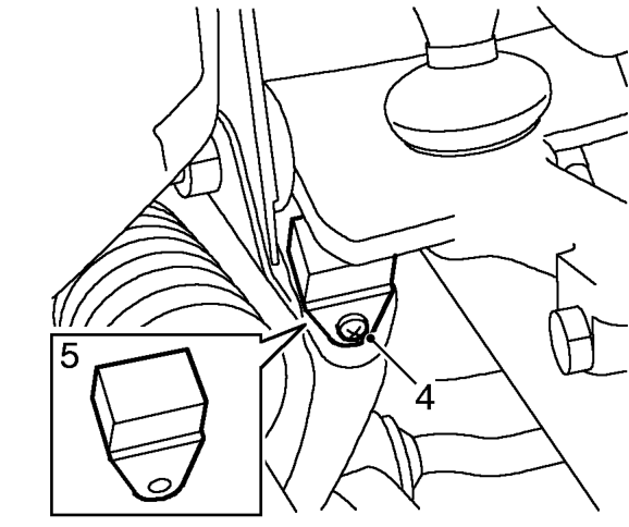 Front rebound rubber – Raise front suspension using a jack positioned beneath lower suspension arm.