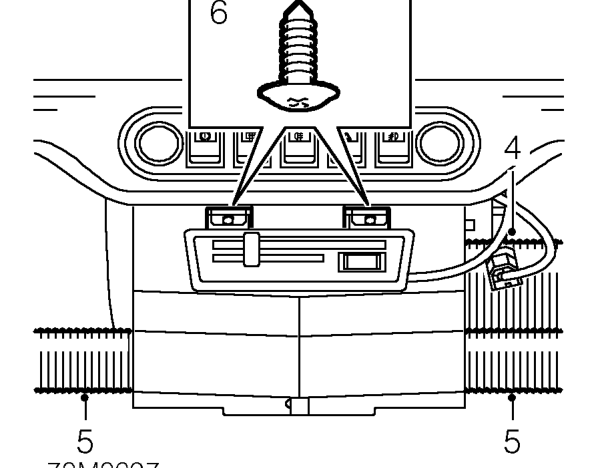 Brake pedal – Disconnect demister tubes from heater.