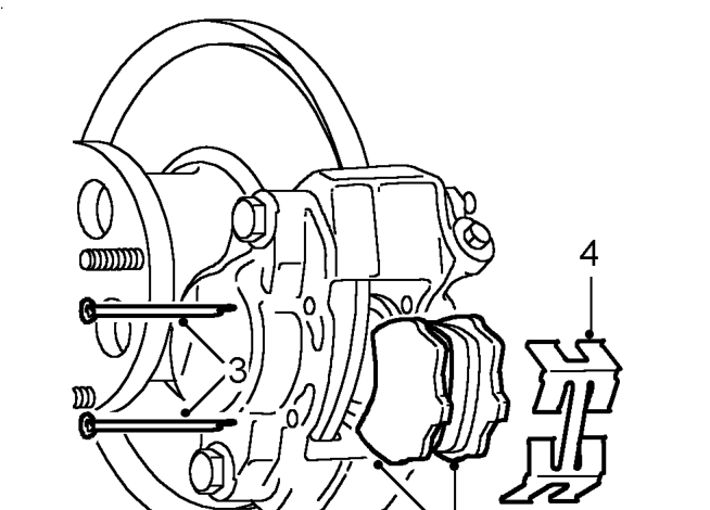 Front brake pads – Remove road wheel(s).