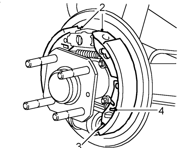 Rear brake shoes – Remove both rear brake drums. See this section.