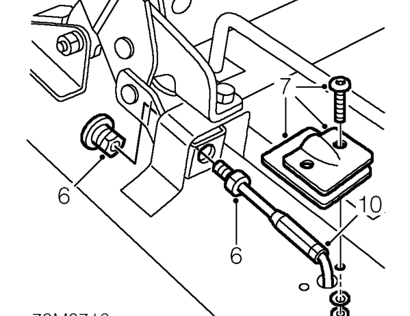 Fold back carpet to access handbrake lever.