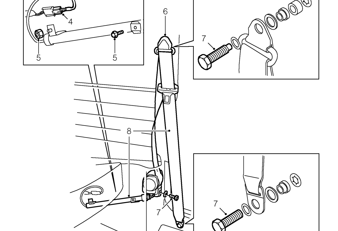 Front seat belt pre-tensioner – Service repair no - 76.73.31