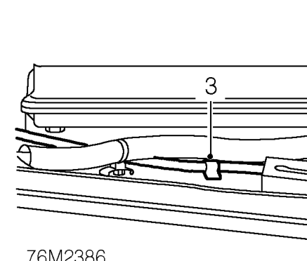 Bonnet release cable – Release handle from mounting bracket.