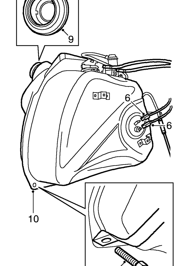 Lh side only – Remove studs securing fuel tank side cover and remove cover.