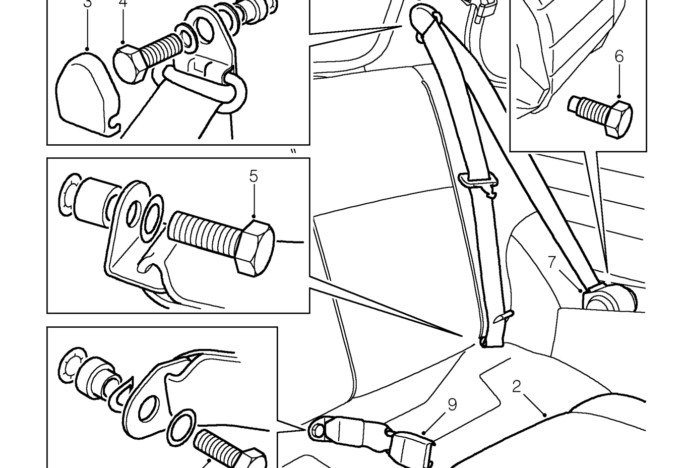 Rear seat belt – Service repair no - 76.73.23