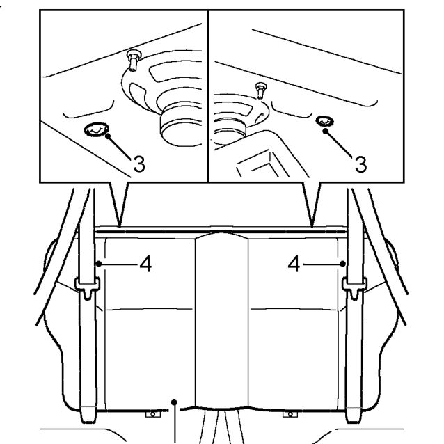 Rear seat squab – Open luggage compartment.