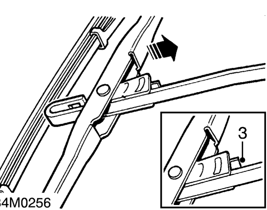 Wiper arm – Remove wiper arm from wheelbox spindle.