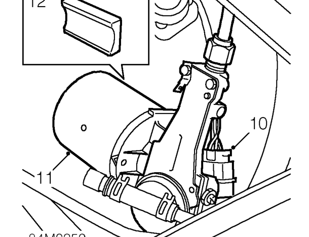 Remove 2 screws securing wiper motor calmp to body and remove clamp.